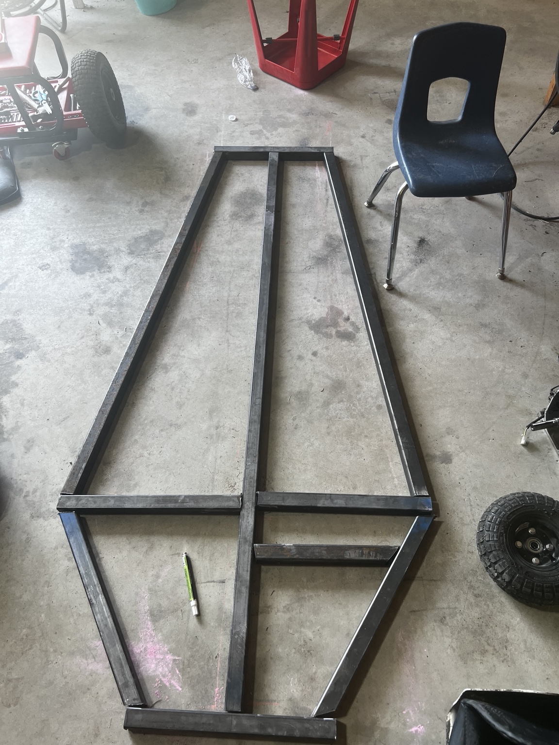 Welded frame joint from Jaxson Richter cross-kart build