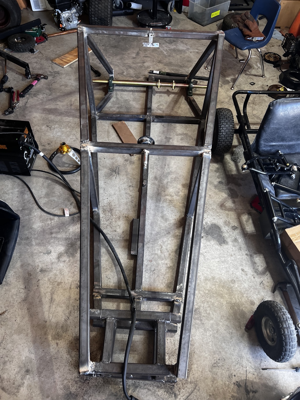 Frame reinforcement from Jaxson Richter cross-kart build